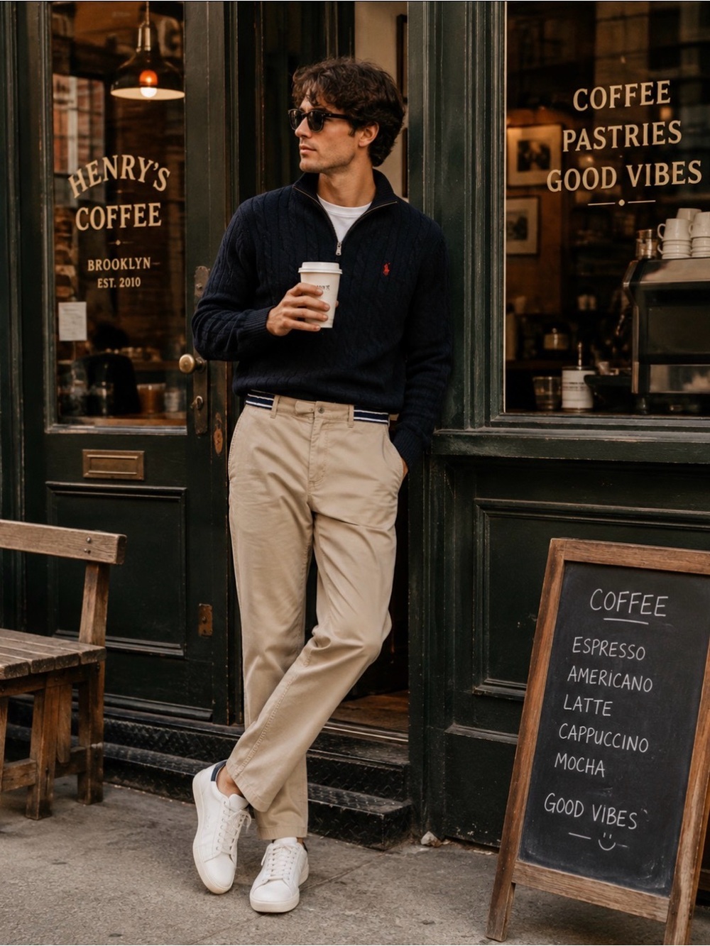 Meters/bonwe Men’s Tan Khaki Chino Pants Straight Leg